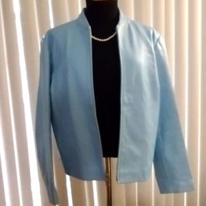 Genuine leather powder blue vintage Old Navy coat sz XL